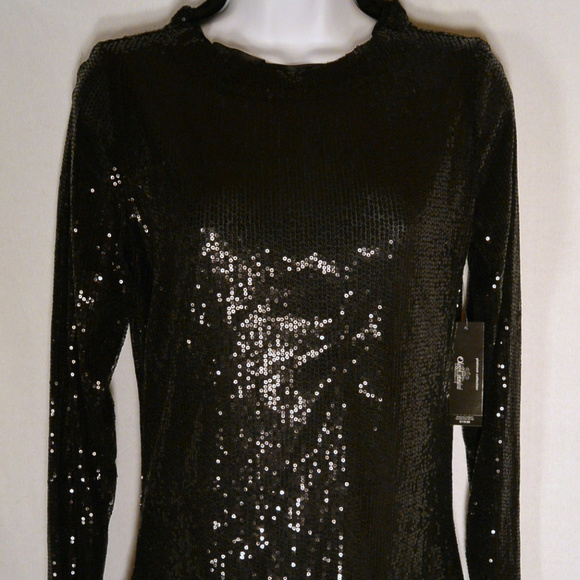 sparkly black blouse
